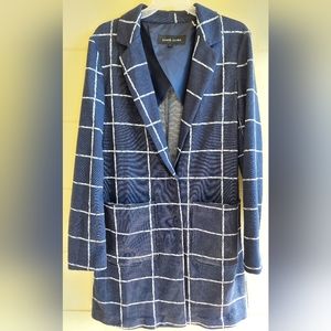 NWT Black Rivet Long Blazer Jacket Navy w White Stripes
